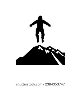 Base Jumping Icon on White Background - Simple Vector Illustration