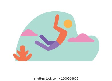 Base Jumping icon,modern vector character design,isolated white background
