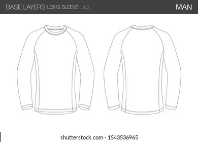 Base Layer Long Sleeved T Shirt Male Technical Vectorial Template