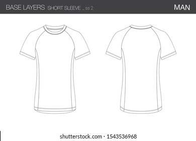 Base Layer T Shirt Male Technical Vectorial Template