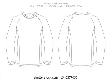 Base Layer Vector Illustration. Outlines, Stitches and Isolated Background for Technical Design and Mockup