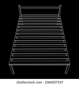 Base orthopedic bed wireframe low poly mesh vector illustration.