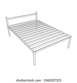 Base orthopedic bed wireframe low poly mesh vector illustration.