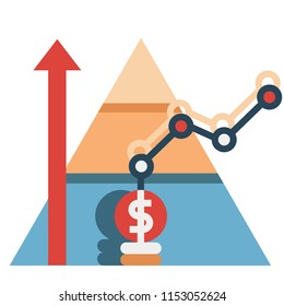 Base of pyramid vector illustration in flat color design
