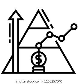 Base of pyramid vector illustration in line stroke design
