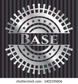 Base silver emblem. Vector Illustration. Mosaic.
