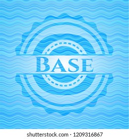 Base sky blue water wave emblem background.