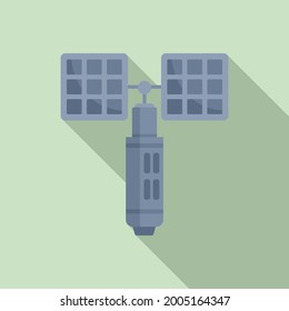Base space station icon flat vector. Galaxy planet spaceship. Colony ship