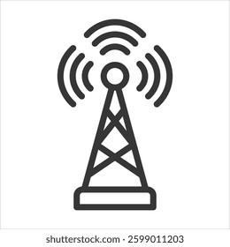 Base Station Outline Icon Vector Illustration