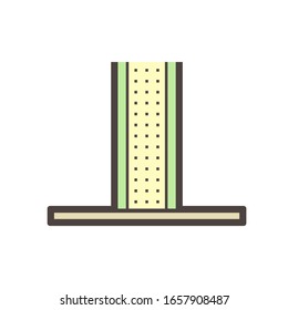 Base support vector icon. Also called leg, bracket, clamp, holder or floor mounted. For office desk partition, screen stand, wall panel, acrylic cubicle and desk divider to divide interior room space.