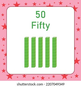 base ten block model of fifty number.