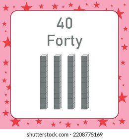 base ten block model of forty number.