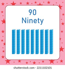 base ten block model of ninety number.