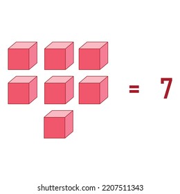 base ten block model of seven number.