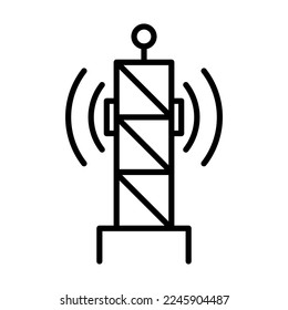 Base transceiver station line icon vector design, editable stroke line icon