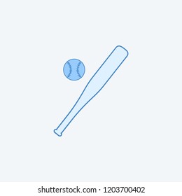 Baseball 2 colored line icon. Simple dark and light blue element illustration. Baseball concept outline symbol design from education set