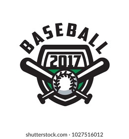 Baseball 2017 logo template, design element for, badge, banner, emblem, label, insignia vector Illustration on a white background