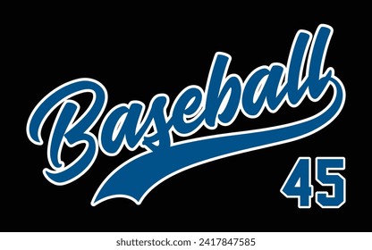 Baseball 25 text effect vector. Editable college t-shirt design printable text effect vector.