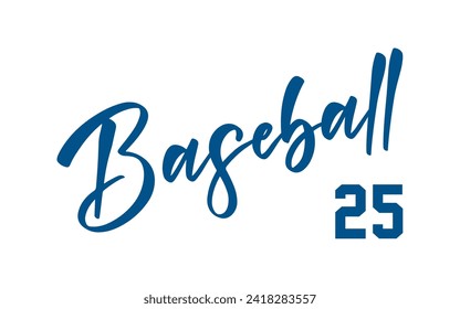 Baseball 25 text effect vector. Editable college t-shirt design printable text effect vector.
