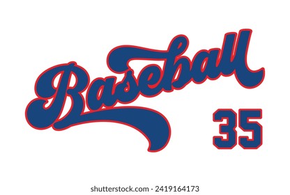 Vector de efecto de texto del béisbol 25. Vector de efecto de texto imprimible de diseño de camisetas del colegio editable.