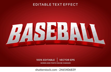 baseball 3D text effect template