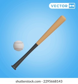 juego de iconos vectoriales 3D de béisbol, en fondo azul