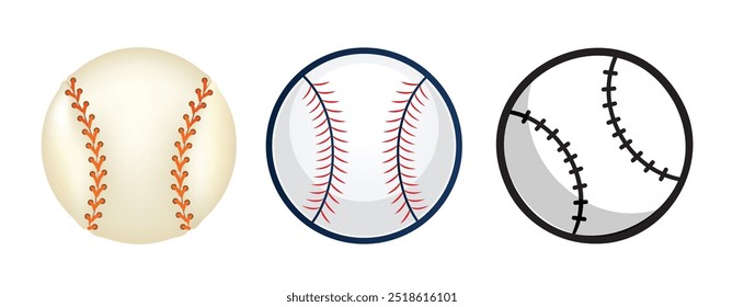 Baseball. Baseball accessories. Ball isolated on white background.