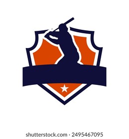 Baseball action sports logo silhouette