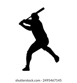 Baseball action sports logo silhouette