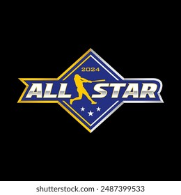 Baseball all star logo design vector. All star game sport design