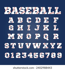 Baseball Alphabet Isolated on White Background