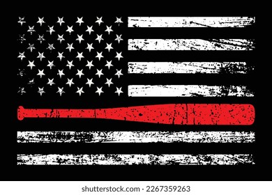 Baseball American Flag Design Vector