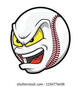 Baseball Angry Face Cartoon Vector Illustration Stock Vector (Royalty ...