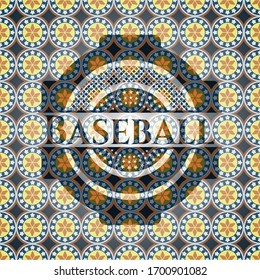 Abzeichen im arabischen Baseball-Stil. Arabeske Einrichtung.