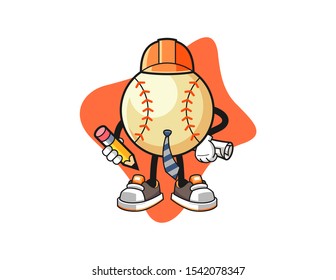 Baseball architect cartoon. Mascot Character vector.