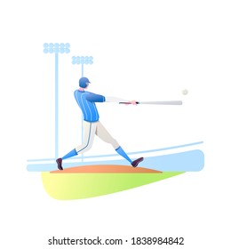 baseball athlete vector flat style design