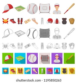 Baseball and attributes cartoon icons in set collection for design.Baseball player and equipment vector symbol stock web illustration.