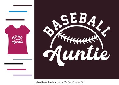 Diseño de camiseta de tía de béisbol