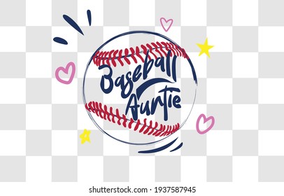 Baseball Auntie t-shirt graphic designs, Creative print stamps, baseball typography emblems, sports logos, Vector