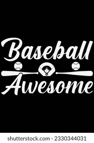 Baseball Awesome eps cut file for cutting machine