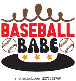 Baseball Babe T-Shirt Design Vector File svg