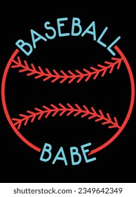 Baseball babe vector art design, eps file. design file for t-shirt. SVG, EPS cuttable design file svg