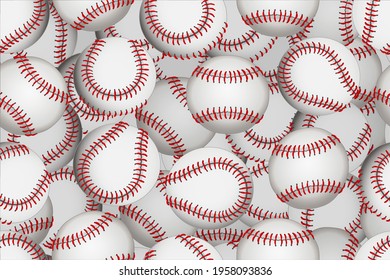 Baseball background with baseball balls. Vector illustration