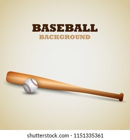 Baseball background with bat and ball template