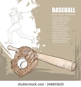baseball background Design. Hand drawn.