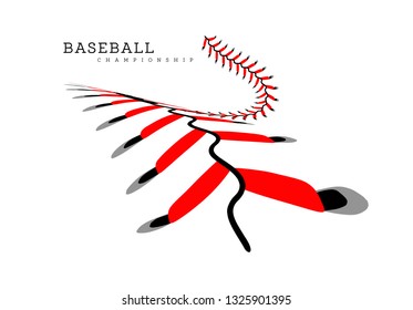 Baseball background. Lace from a baseball on a white. Vector