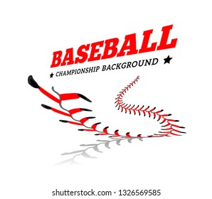 Baseball background. Lace from a baseball on a white. Vector