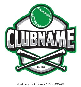 Baseball Badge Design With Stick And The Ball, Perrfect For Club Logo, Sticker, And Tshirt Design