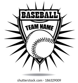 Baseball badge icon symbol EPS 10 vector, grouped for easy editing. No open shapes or paths.