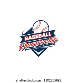 Baseball badge logo design template. Sport team identity icon, vector illustration